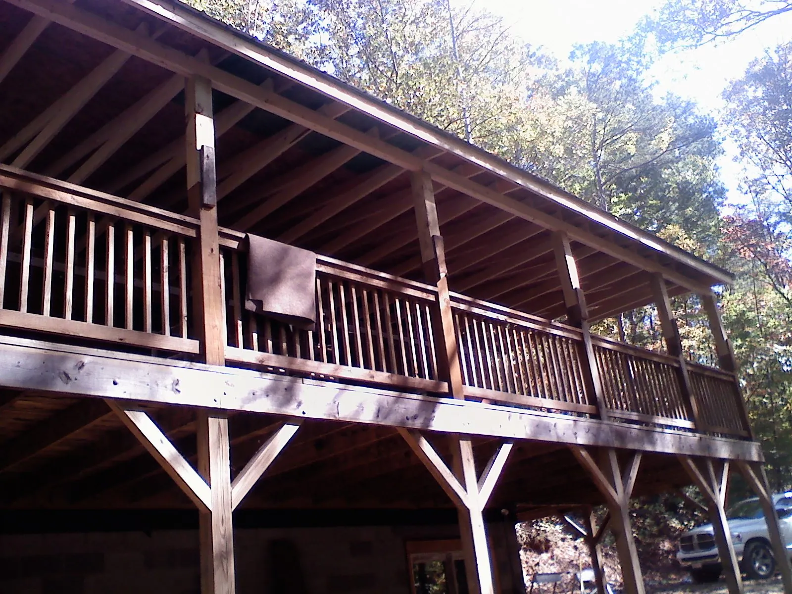 Timber framing under a new elevated porch and deck — Roof Leak Repair in Silverlake by Roofing Brothers